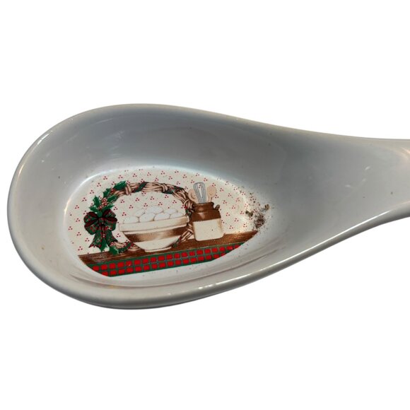 House Of Lloyd 1988 Christmas Is Homemade Ceramic Spoon Rest With Box - Picture 3 of 7
